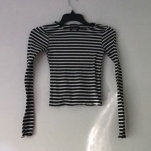 Striped ribbed long sleeve shirt